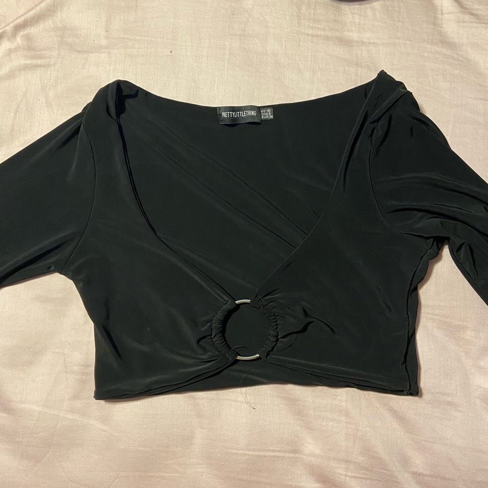 PLT Cropped Black Top